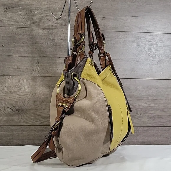 OrYANY Yellow and Tan Leather Bag - Picture 3 of 16